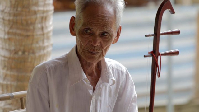 Vietnam, ben tre, musicien, folklore