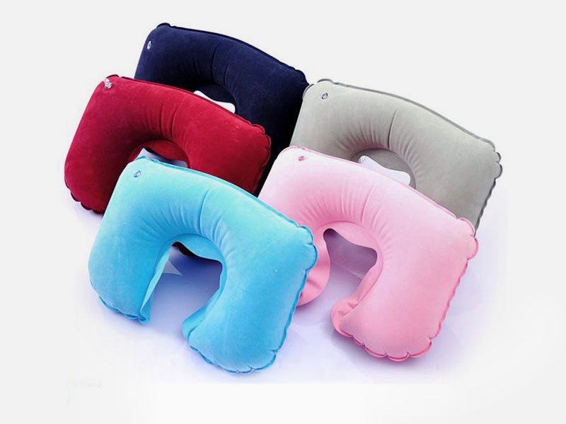 Tintoke Mini Coussin De Voyage Gonflable – 30×20×4 Cm, Coton Doux, Lavable En Machine – Vert – Idéal Avion, Voiture, Sieste